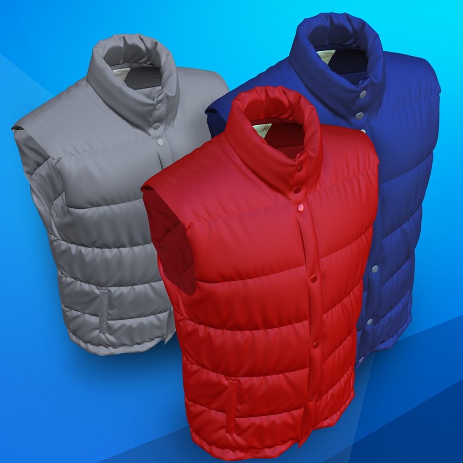 3D virtual garment, Puffy jacket VS 6.5
