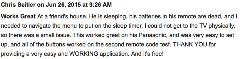 using the universal remote at a friends house