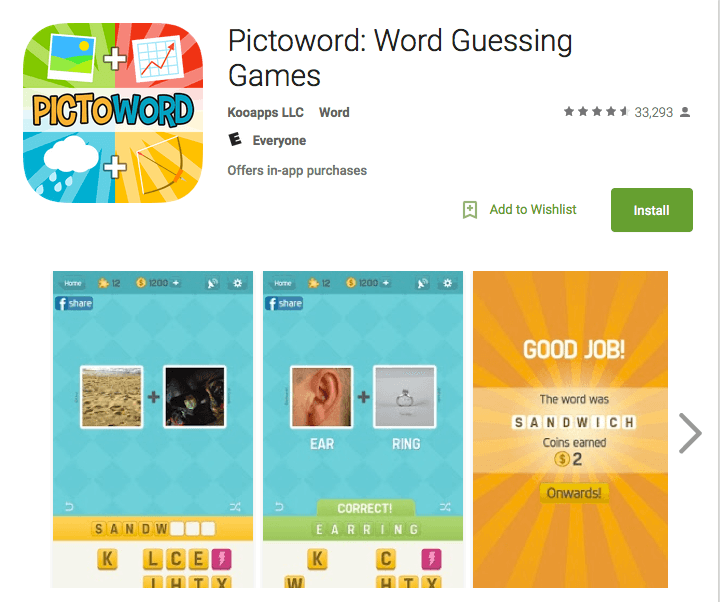 Pictoword: Word Guessing Games App