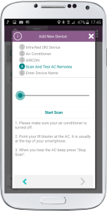 Start scan of AC remotes