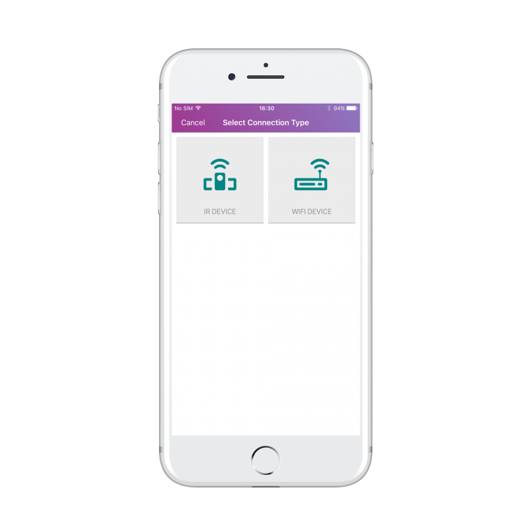 Select IR or WiFi Device