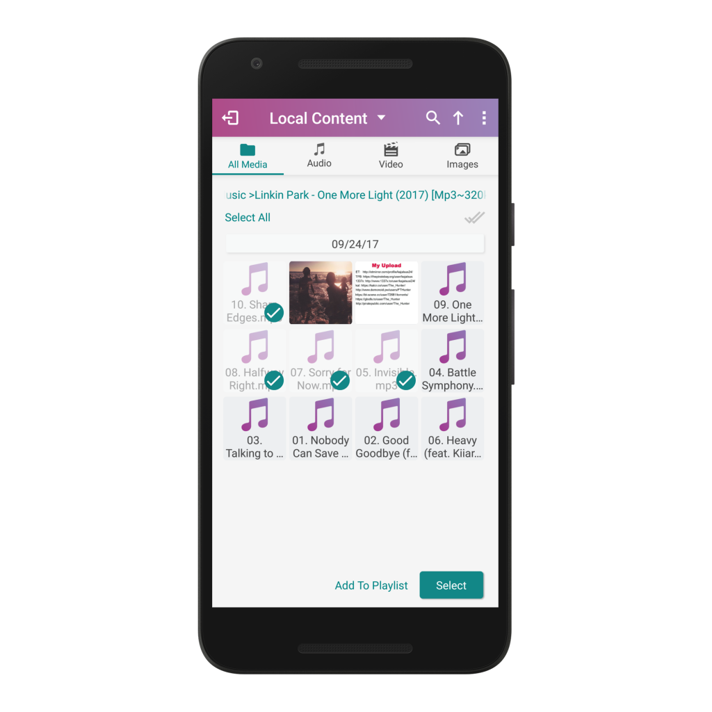 Select images